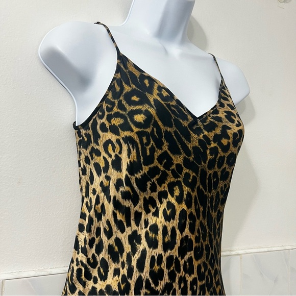 AllSaints Hera Leopard Print Slinky Satin Midi Slip Dress Size Small Mobwife 90s - Picture 4 of 8